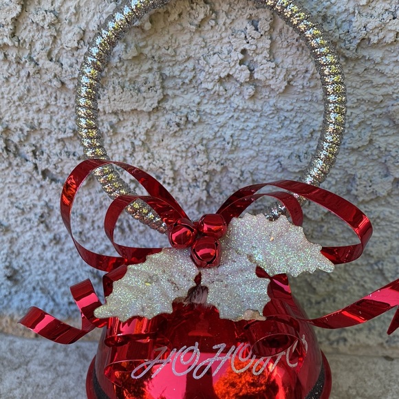 Ho Ho Ho Jingle Bells Ball Christmas Ornament Holiday Decor - Large Red 6.5” - Picture 2 of 4